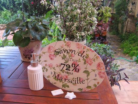 Ovalo grande con decoupage y stencils Ovalo grande con decoupage y stencils