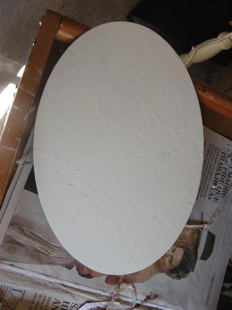 Ovalo grande con decoupage y stencils