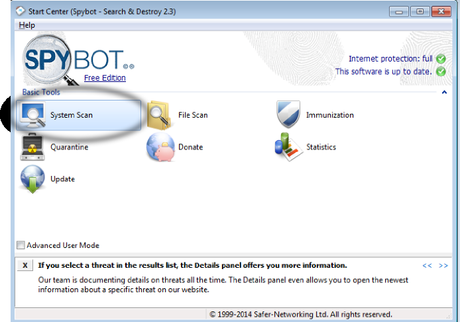 Como dar mantenimiento preventivo a mi computadora? spybot-scan