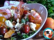 Ensalada gambones albaricoques
