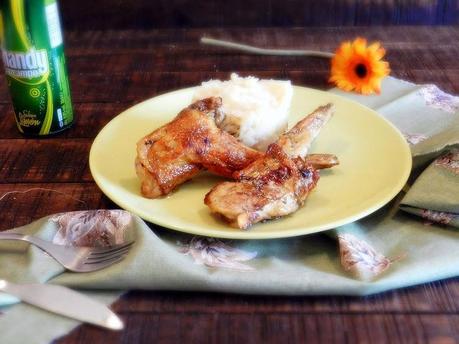 Conejo al ajillo a la cerveza con limón