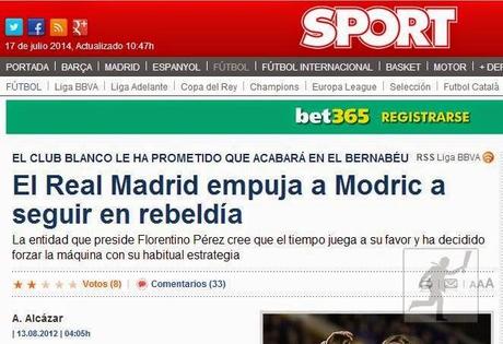 El Sport, cuando Modric se declaró en rebeldía y ahora que se ha declarado Mathieu