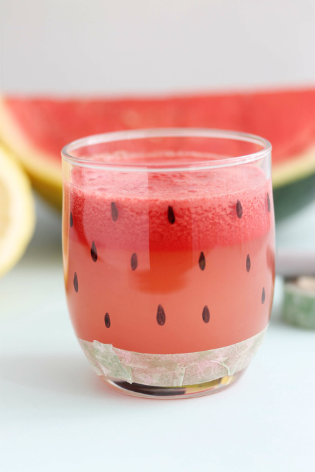 DIY vaso watermelon y zumo de sandía y limón