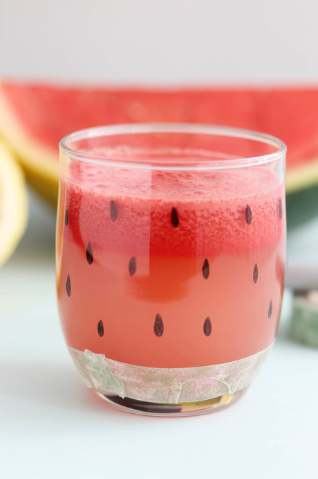 DIY vaso watermelon y zumo de sandía y limón