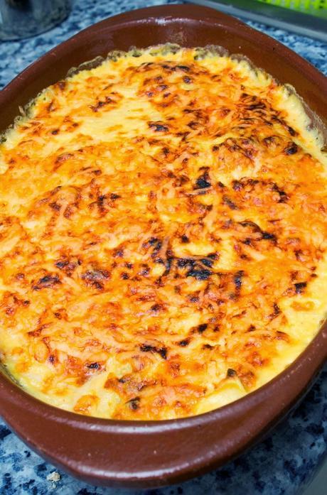 Lasaña india de raviolis de espinacas y melocotón