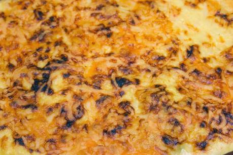 Lasaña india de raviolis de espinacas y melocotón