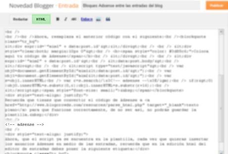 Bloques Adsense entre las entradas del blog
