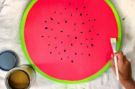 DIY......BANDEJA CON DIBUJO DE SANDÍA