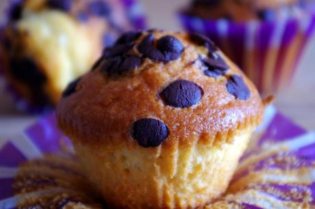 Magdalenas con pepitas de chocolate