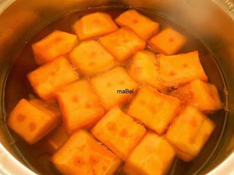 Zapallo o calabaza en almíbar con bicarbonato