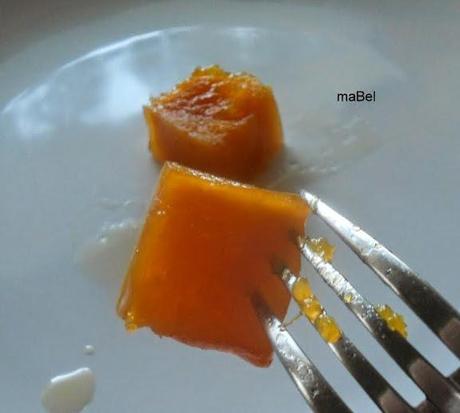 Zapallo o calabaza en almíbar con bicarbonato