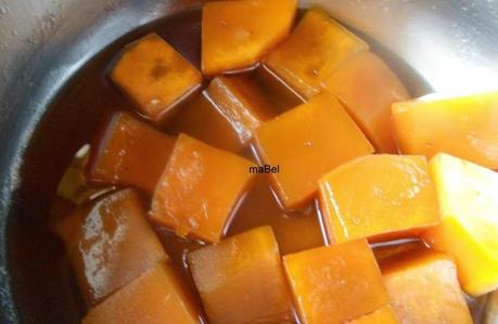 Zapallo o calabaza en almíbar con bicarbonato