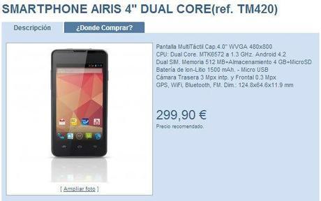 El Popular promociona smartphones android AIRIS TM 420M y TM 485M a bajo costo