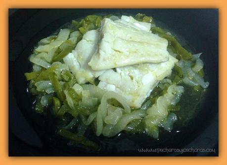 Bacalao con pimiento y cebolla