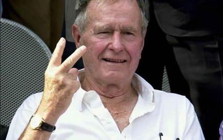 George H. W. Bush two-fingered salute
