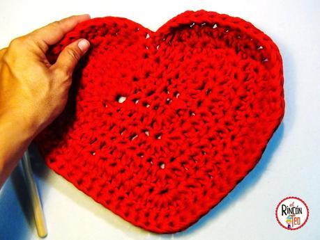 Cómo hacer un Cesto de Trapillo en forma de Corazón!! Tutorial DIY paso a paso!