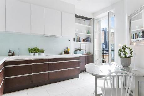 suelos de madera pintada de blanco estilo nórdico escandinavo decoración pisos suecos decoración de salones decoración de interiores decoración de comedores decoración blanco negro nórdico blog decoración nórdica 