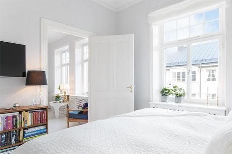 suelos de madera pintada de blanco estilo nórdico escandinavo decoración pisos suecos decoración de salones decoración de interiores decoración de comedores decoración blanco negro nórdico blog decoración nórdica 