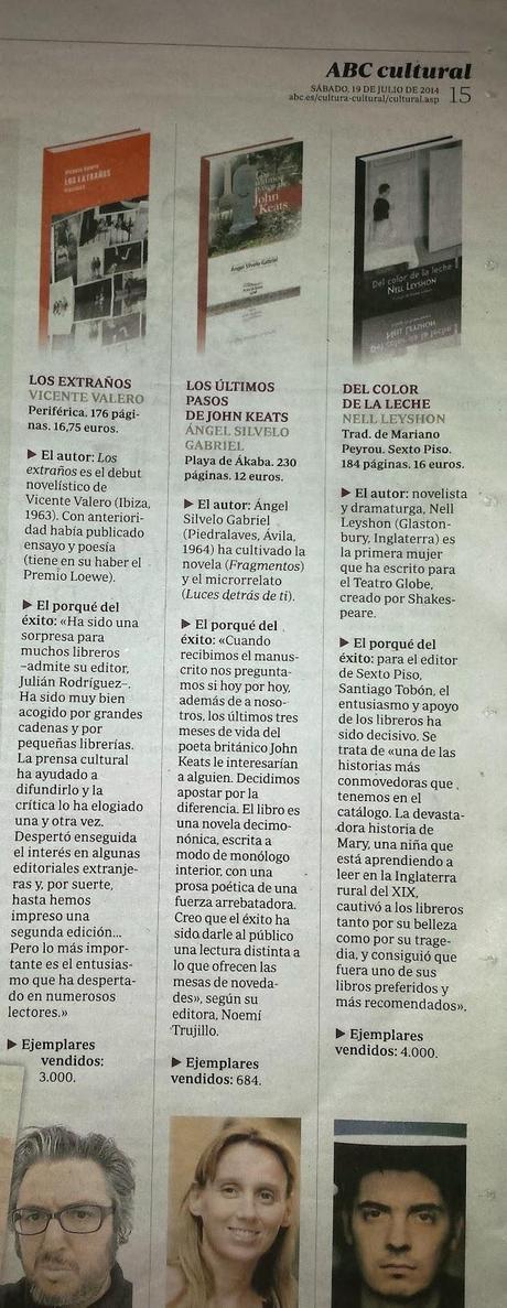 LOS ÚLTIMOS PASOS DE JOHN KEATS EN EL ABC CULTURAL DEL 19 DE JULIO DE 2014