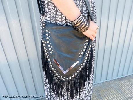 Vestido tribal en blanco y negro