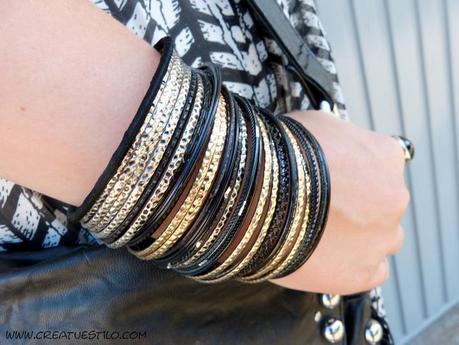 Vestido tribal en blanco y negro