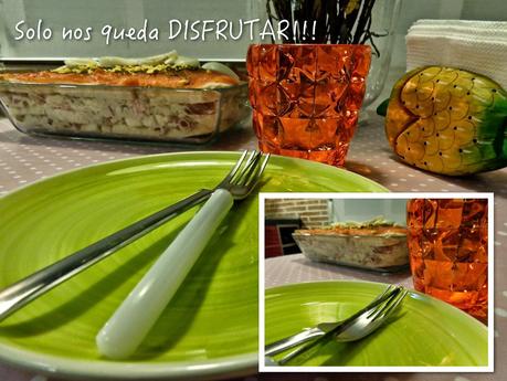 SABOREANDO EL VERANO... PASTEL DE SALMÓN Y CANGREJO...