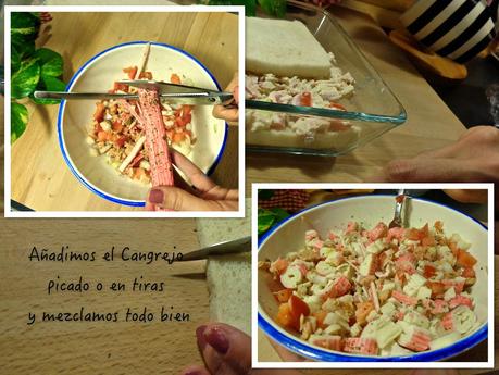 SABOREANDO EL VERANO... PASTEL DE SALMÓN Y CANGREJO...