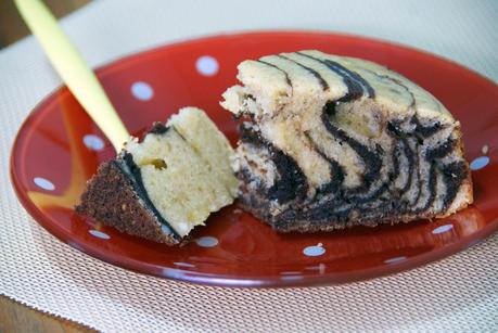 Bizcocho Cebra de Queso y Chocolate