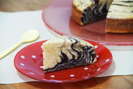 Bizcocho Cebra de Queso y Chocolate