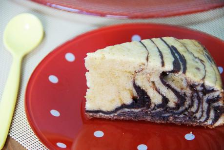 Bizcocho Cebra de Queso y Chocolate