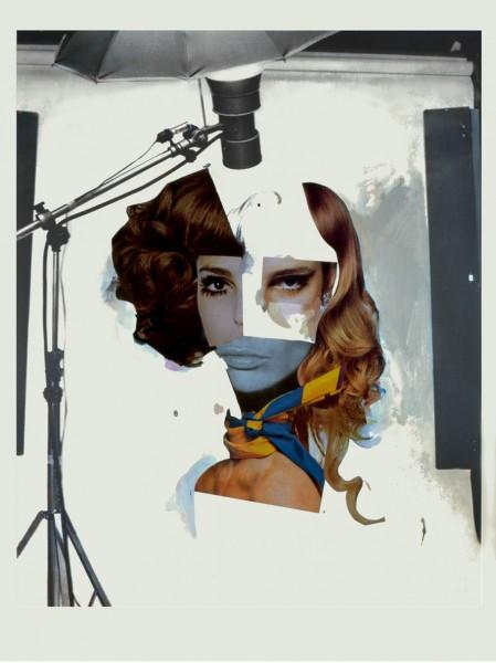 Richard Hamilton, Fashion Plates (cosmetic study V), 1969, collage, acrílico y cosméticos sobre papel litografiado, 100 x 70 cm. Colección particular