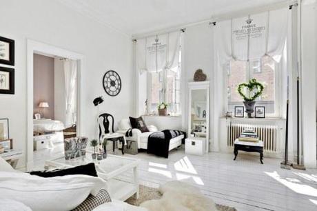 mimbre etc. etc... este piso está lleno de detalles típicos de este estilo de c estilo nórdico country chic estilo decoración femenino romántico Estilo country chic francés estampado de rayas en colores arena estampado Toile de Jouy en blanco y azul decorar con porcelana cerámica y textiles decoración rustico moderno blanco blog decoración de interiores 