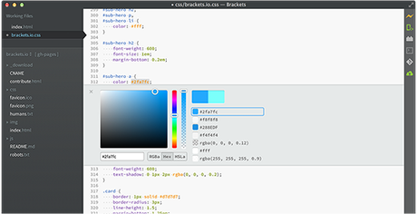 hero Brackets IDE, editor de código para diseñadores front end open source
