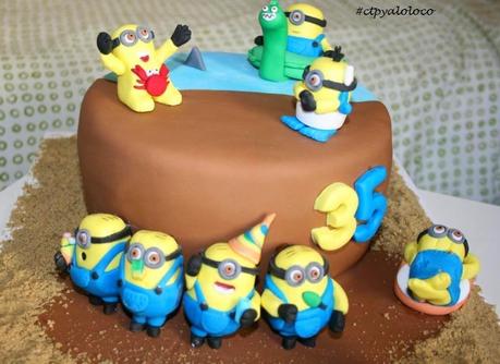 Tarta fondant Minions