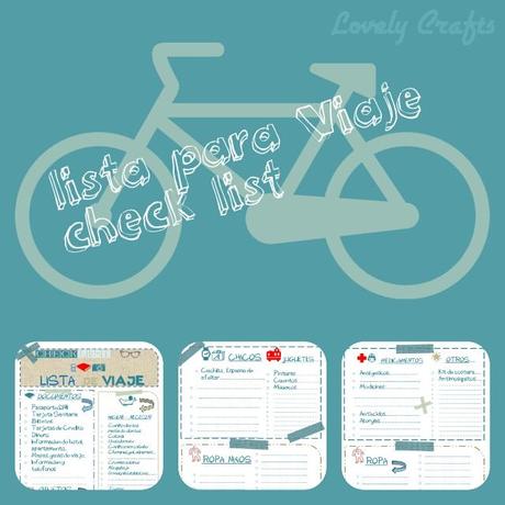 Lista de viaje. Checklist. Imprimible para organizar las vacaciones