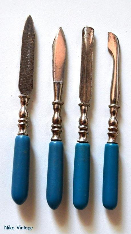 set manicura vintage, adivina, juego