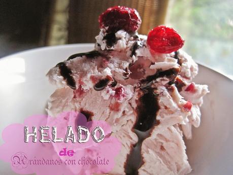 HELADO DE ARÁNDANOS CON CHOCOLATE