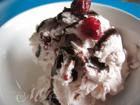 HELADO DE ARÁNDANOS CON CHOCOLATE