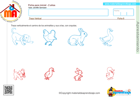 08 Aprestamiento 2 años - trazo vertical