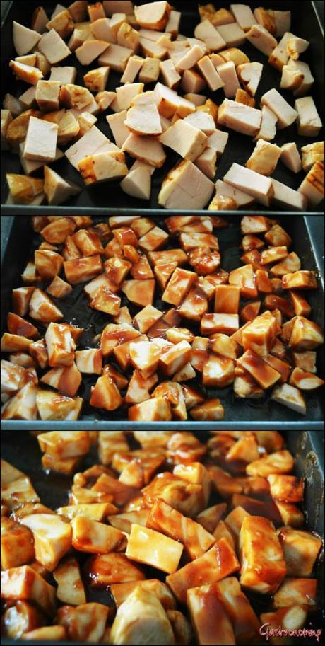 Pizza de pollo con salsa barbacoa