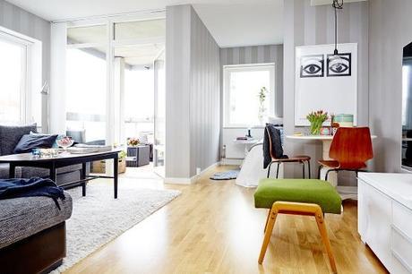 salón cocina comedor diáfano pisos pequeños diáfanos pisos de 40 metros estilo nordico mini pisos distribución diáfana pisos pequeños decoración pisos pequeños nórdicos decoración en gris nórdica blog decoración nórdica escandinva balcón cerrado salón 