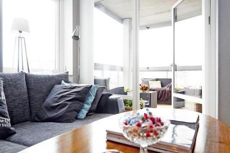 salón cocina comedor diáfano pisos pequeños diáfanos pisos de 40 metros estilo nordico mini pisos distribución diáfana pisos pequeños decoración pisos pequeños nórdicos decoración en gris nórdica blog decoración nórdica escandinva balcón cerrado salón 