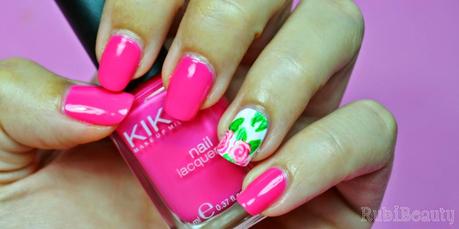 rubibeauty nail art design diseño uñas facil flores rosas