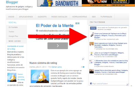 Gadget sobre actividad de tus seguidores en Facebook