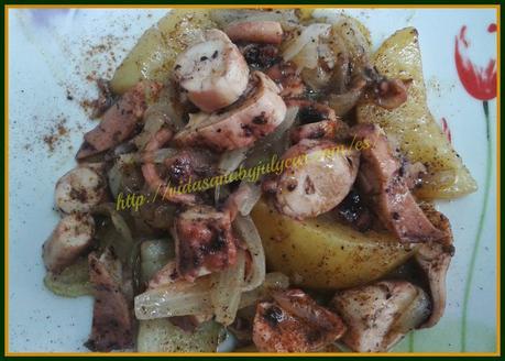 Pulpo con patatas y cebolla