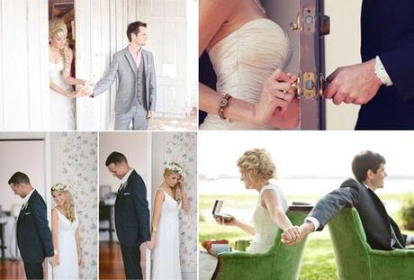 First look,los novios se ven antes de la boda