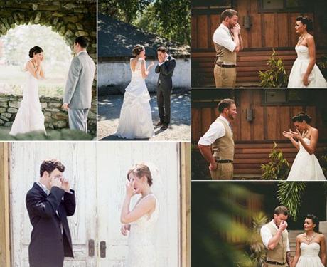 First look,los novios se ven antes de la boda