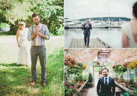 First look,los novios se ven antes de la boda