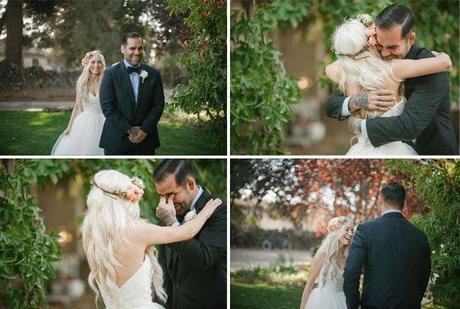 First look,los novios se ven antes de la boda