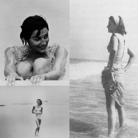 Anne Sexton durante su luna de miel en Virginia Beach, en 1948